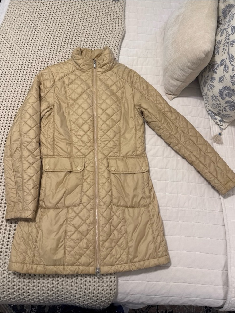 The North Face Quilted Long Puffer Coat - Beige